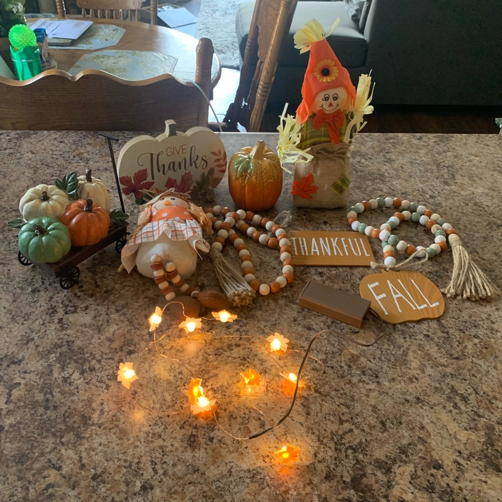 Halloween & Thanksgiving Bundle Of 8 Decorations NWT